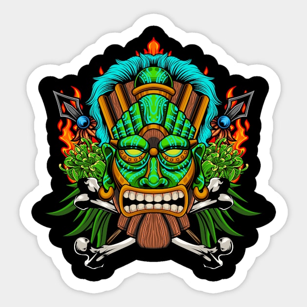 Tiki Mask 6.3 Sticker by Harrisaputra